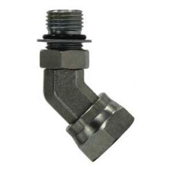 6902NWO1212 - Steel 45° Swivel Adapter Elbow - 3/4 in Male ORB x 3/4 in FNPSM