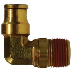 695323A - Brass 90-Degree Male Swivel Elbow Fitting, 5/32 in Push-to-Connect x 1/4 in NPTF