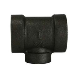 69334 - 2 in FPT x 2 in FPT x 1-1/4 in FPT Black Malleable Iron Reducing Tee