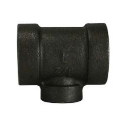 69336 - Malleable Iron Reducing Tee 2 in FPT x 2 in FPT x 1-1/2 in FPT, Black Finish