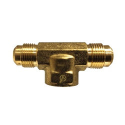 704058-080808 - 1/2 in Flared x 1/2 in Flared x 1/2 in FPT Brass Tee Fitting