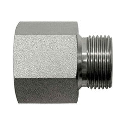704266 - 3/8-in Female NPT x 3/8-in Male BSPP Steel Straight Adapter