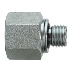 7045822 - Steel Adapter 1/2-in Female NPTF x M22 Male Metric, Temp Rated to 375°F