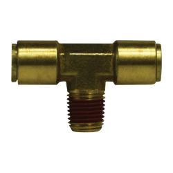 72060404 - Brass Branch Tee Fitting - 3/8-in Push-to-Connect x 1/4-in Push-to-Connect x 1/4-in Male NPTF