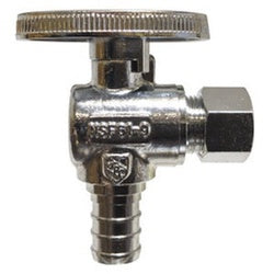 746438 - 1/2 x 3/8 in Brass Chrome 90-Degree Angle Supply Stop with PTFE Seats