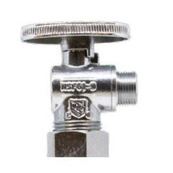 746457 - 10-pack 90-Degree Brass Angle Supply Stops - 5/8 x 3/8 in Compression Fittings