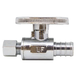 746537 - Brass Straight Supply Stop 1/2-in PEX x 1/4-in Compression with Chrome Finish