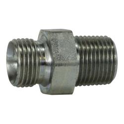 782546 - 1/4 in BSPP x 1/4 in NPTF Steel Hex Nipple for Plumbing Connections