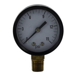 80002 - 2 in Dial Pneumatic Pressure Gauge - 1/4 in MNPT Connection, Steel, 0-30 psi