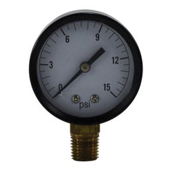 80004 - 2 in Pneumatic Pressure Gauge, 1/4 in MNPT Connection, Steel, 0-100 psi