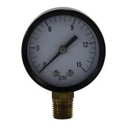 80005 - 2 in Pneumatic Pressure Gauge, 1/4 in MNPT Connection, 0-160 psi, Steel Construction