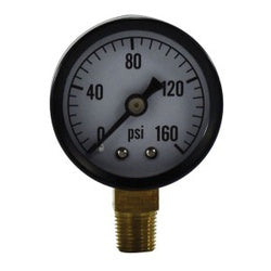 80502 - 1-1/2 in Pneumatic Pressure Gauge, 0 to 30 psi, 1/8 in NPT Connection, Steel Enclosure