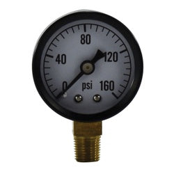 80505 - 1-1/2 in Pneumatic Pressure Gauge, 0 to 160 psi, 1/8 in NPT Connection, Steel Enclosure