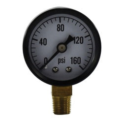 80506 - 1-1/2 in Pneumatic Pressure Gauge, 0 to 200 psi, 1/8 in Connection, Steel Enclosure