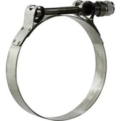 840256 - 2-5/8 in T-Bolt Hose Clamp, Stainless Steel, Minimum Diameter 2-11/32 in