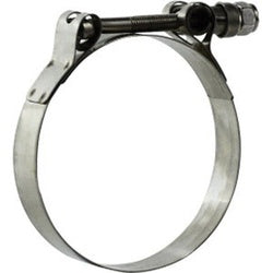 840650 - Stainless Steel T-Bolt Hose Clamp, 6-9/32 in to 6-9/16 in, 0.025 in Thickness, 75 in-lb Torque Rating