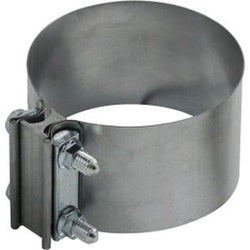 845500SS - Stainless Steel Butt Clamp - 5 in, 76 mm W, 0.7 mm Thick with 2 Bolts
