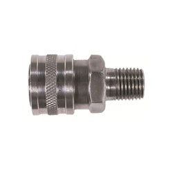 86031SS - 3/8 in MPT Stainless Steel Quick Disconnect Straight Thru Coupler, 6000 psi, 10.5 GPM