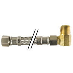 923684 - 3/8 in x 84 in Stainless Steel Dishwasher Connector with Elbow