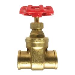 940142LF - 1/2 in Compression Gate Valve, Lead-Free Forged Brass Body, Cast Iron Handle