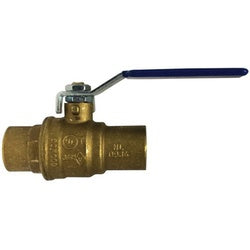 940215LF - 1-1/4 in C x C Lead-Free Brass Ball Valve with Carbon Steel Handle