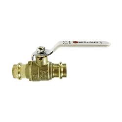 940405LF - 1 in Press x Press Lead-Free Brass Ball Valve, 250 psi WOG Rating