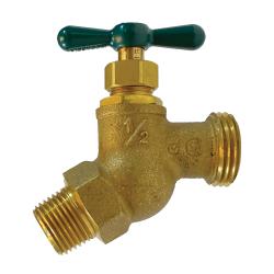 942110LF - 1/2 x 3/4 in Cast Brass Heavy-Duty Hose Bibb No Kink Valve with MIP x MHT Connection