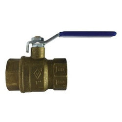 943233LF - Brass 1/2 in FIP Ball Valve, 600 psi WOG, -20 to 248°F, PTFE Seals, Quarter Turn Handle
