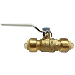 943752LF - 1 in Push-Fit Brass Ball Valve, 4.14 in Length, 200 psi, Lead-Free, Stainless Steel Ball