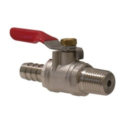 944052 - Chrome-Plated Brass Mini Ball Check Valve, 1/4 x 3/8-in Hose Barb and MPT, 200 psi WOG