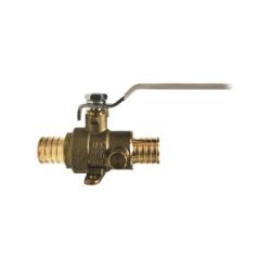 945650LF - 1/2 in PEX x PEX Stainless Steel Ball Valve with Waste Drain and Drop Ear
