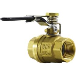 947103 - 1/2 in Brass Ball Valve with Spring-Loaded Lever Handle and PTFE Sealing