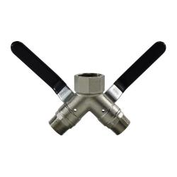 947126 - 1 x 3/4-in Brass 3-Way Wye Vented Ball Valve with 250 psi Rating