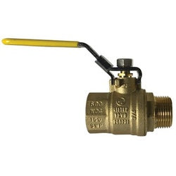948173L - 3/4-in MPT x FPT Ball Valve with Locking Handle, Chromium-Plated Brass