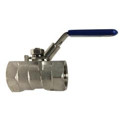 949108 - 2 in FPT x FPT 1-Piece Ball Valve, 316 Stainless Steel, 1000 psi, 3.94 in Length