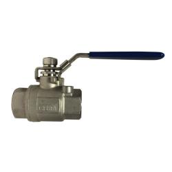 949177 - 1-1/2 in FPT 2-Piece Ball Valve, 316 Stainless Steel, 4.05 in Length, 2000 psi Rating