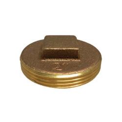 970333 - 10 in MPT Cast Brass Raised Head Cleanout Plug, 150 lb Pressure Rating