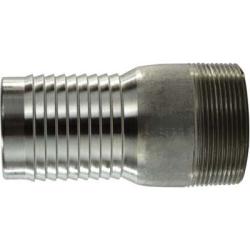 973702 - 1-in Hose Barbed x 1-in MPT 316 Stainless Steel Combination King Nipple