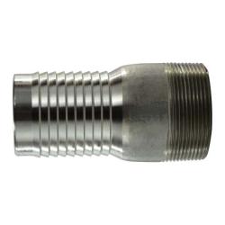 973707 - 3-in Hose Barbed x 3-in MPT Combination King Nipple in 316 Stainless Steel
