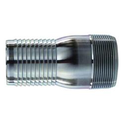 973881 - 8 in Hose Barbed x 8 in MPT Steel Combination King Nipple with Zinc-Plated Finish