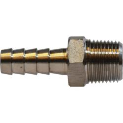 973956 - 1-1/4-in Hose Barbed x 1-1/4-in MIP Adapter, 316 Stainless Steel, 3.34-in Length