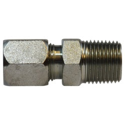 C240444 - 1/4 in Flareless Tube x 1/4 in MPT Steel Adapter