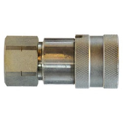 FF14F - 1/4-in Body Flat Face Pipe Coupler with Female NPT Connection, Steel, Zinc-Plated, 5000 psi