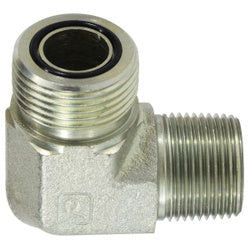FS250144 - 90° Elbow Fitting - 1/4 in Male ORFS x 1/4 in MNPT Steel Construction