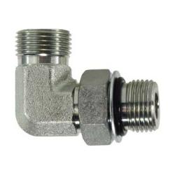 FS68011010 - 1 in Male ORFS x 7/8 in Male ORB Steel 90° Elbow Fitting