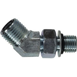 FS680244 - 1/4-in Male O-Ring Face Seal x 1/4-in Male Adjustable O-Ring Boss Steel 45-Degree Elbow Fitting