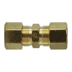 LF62BH-6 - Lead-Free Brass Bulkhead Union with Locknut - 3/8 in Compression x 3/8 in Compression