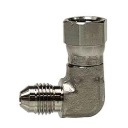 SS6500-08-08 - 90-Degree 1/2" JIC Stainless Steel Swivel Elbow Adapter