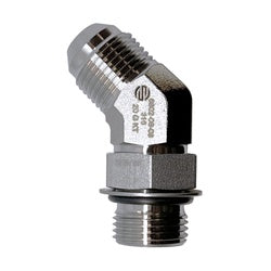 SS6802-12-12 - 3/4-in Male JIC x 3/4-in Male Adjustable O-Ring Boss 45-Degree Stainless Steel Elbow Fitting
