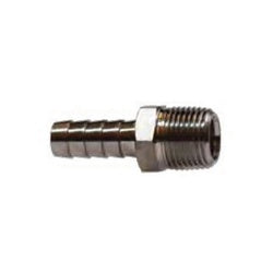 SSHB-06-02MP - 303 Stainless Steel Rigid Adapter - 3/8 in Hose to 1/8 in MNPT Fitting
